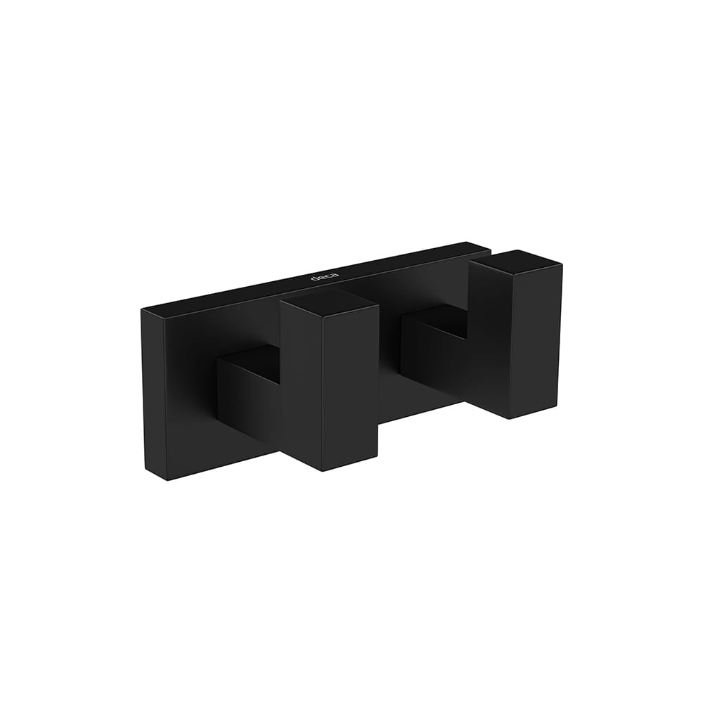 Encontraproduto.com.br - Cabide Duplo Quadratta Black Matte Deca