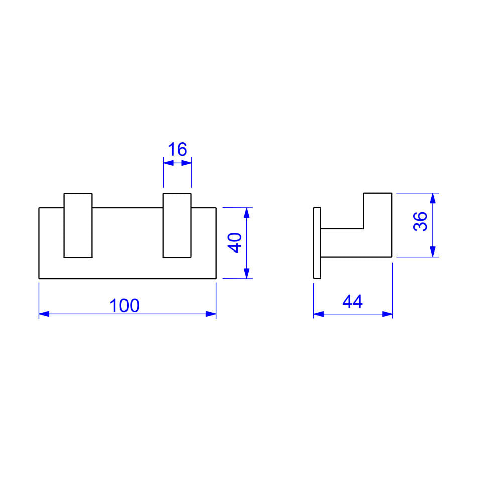 Encontraproduto.com.br - Cabide Duplo Quadratta Black Matte Deca