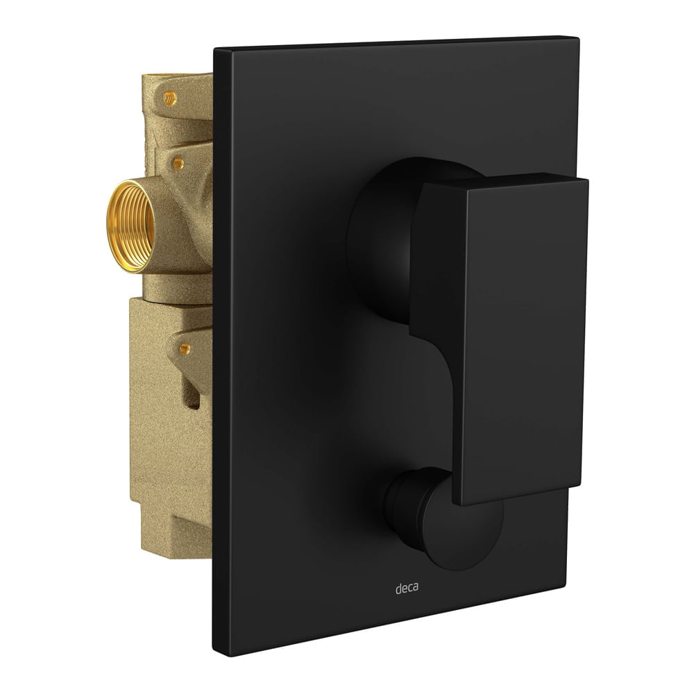 Encontraproduto.com.br - Misturador Monocomando de Chuveiro 4 Vias com Desvio Unic Black Matte Deca