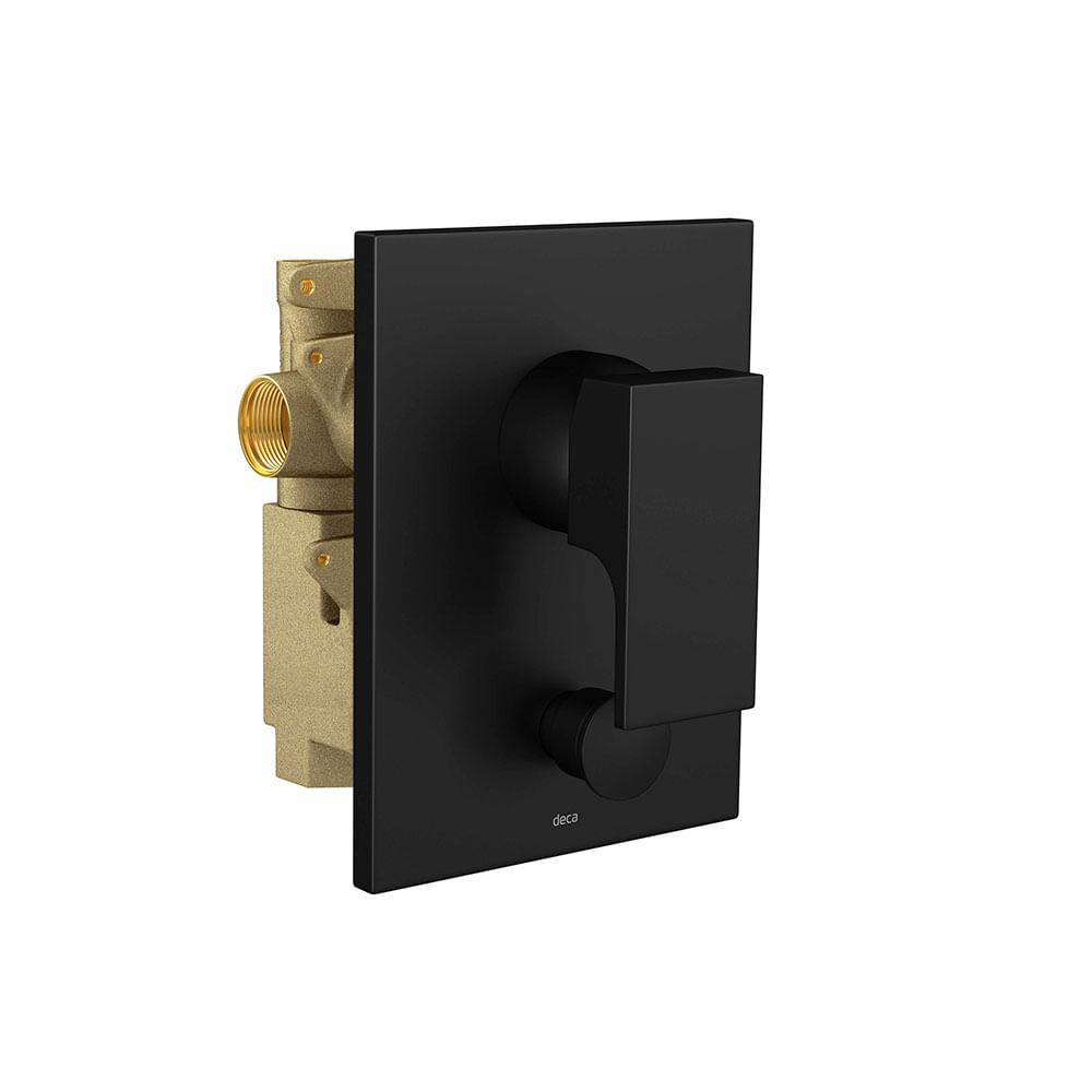 Encontraproduto.com.br - Misturador Monocomando de Chuveiro 4 Vias com Desvio Unic Black Matte Deca