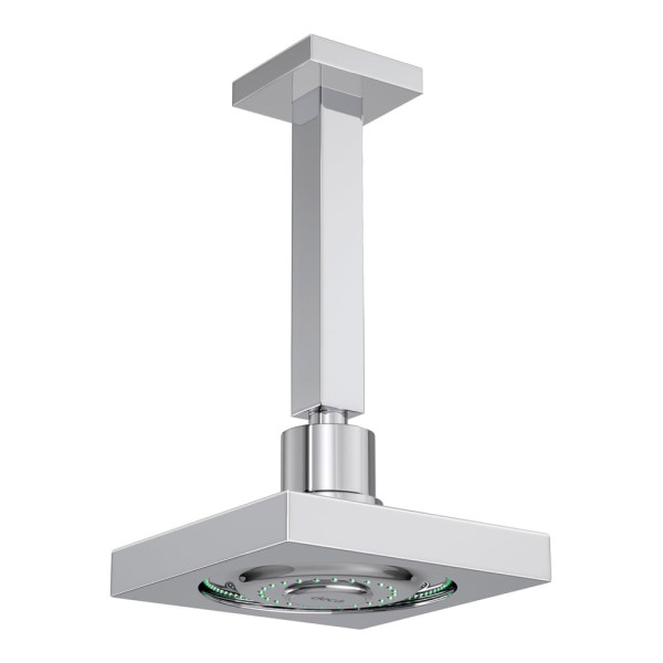 Chuveiro de Teto com Tubo Entrada de Ar Acqua Plus Quadratta Cromado