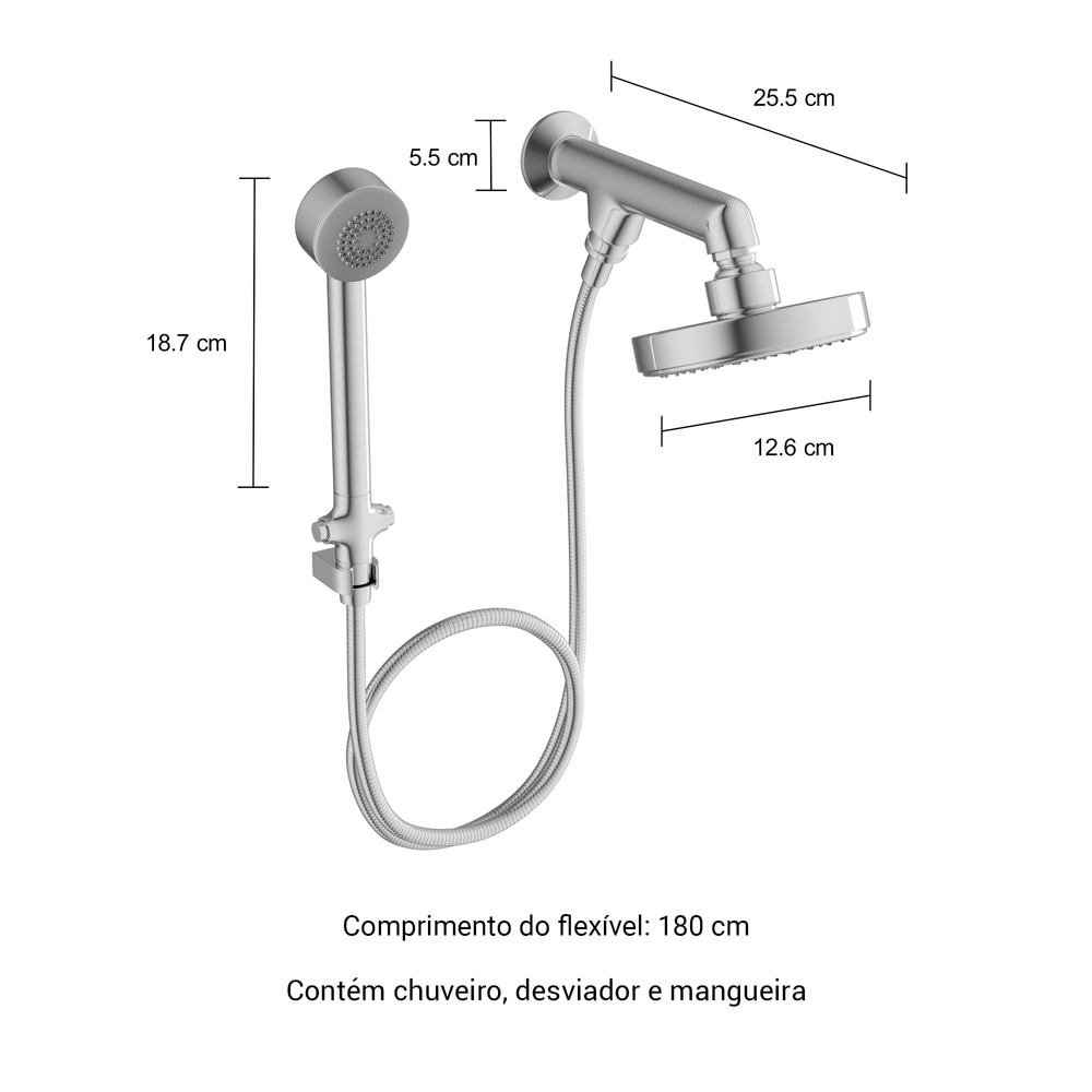 Encontraproduto.com.br - Chuveiro Deca com Desviador e Ducha Manual | Flex