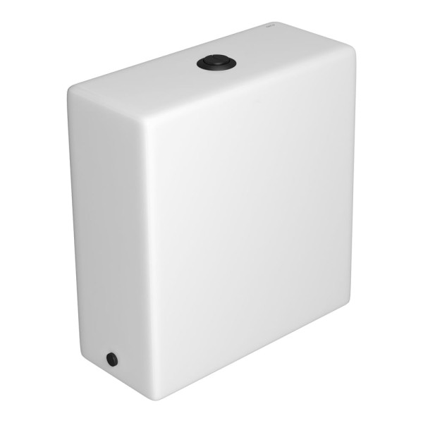Encontraproduto.com.br - Caixa Acoplada com Acionamento Duo Quadratta Branco Black Matte