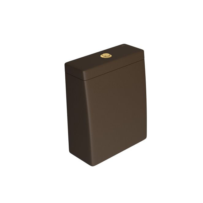 Caixa Acoplada com Acionamento Duo Lk Marrom Fosco Gold