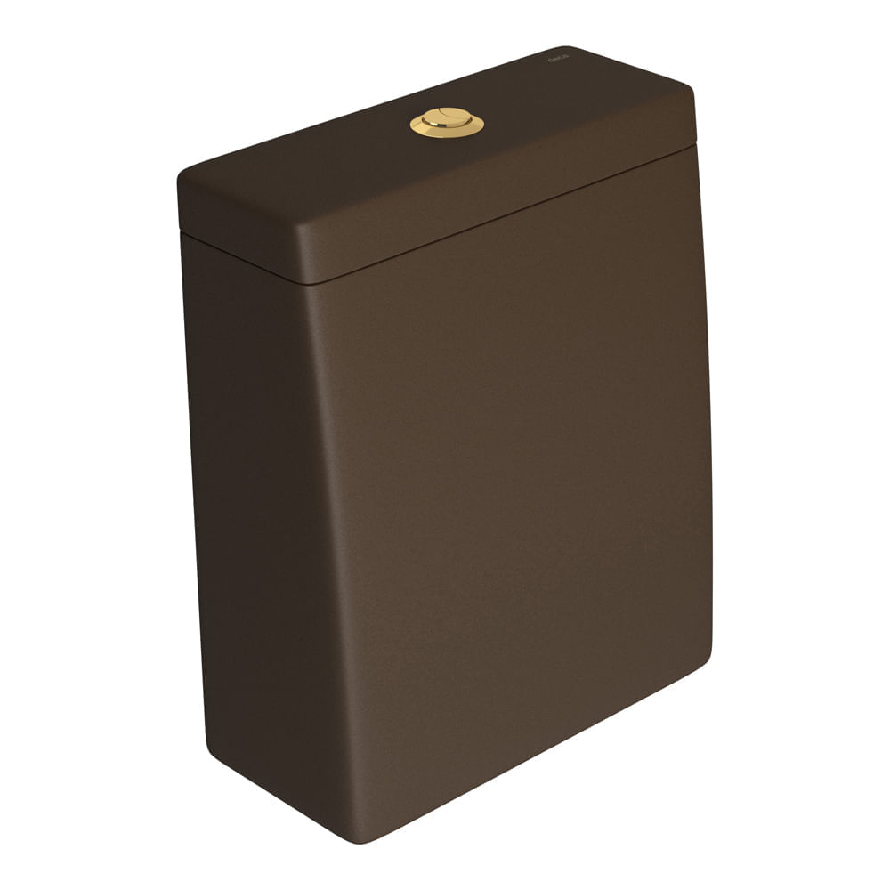 Encontraproduto.com.br - Caixa Acoplada com Acionamento Duo Lk Marrom Fosco Gold