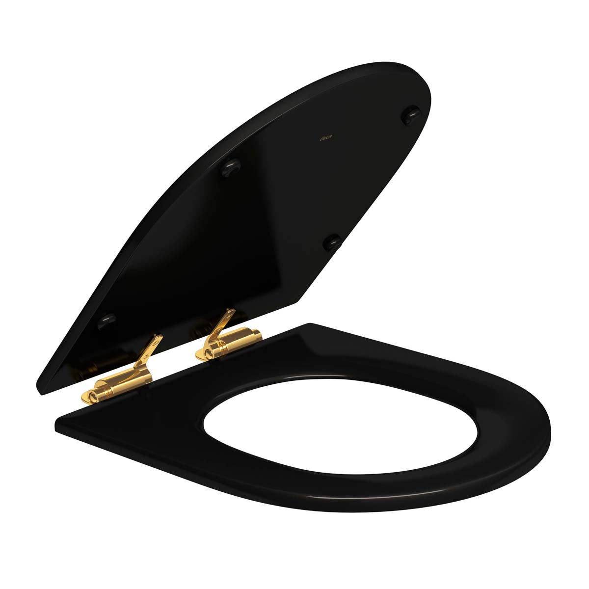 Encontraproduto.com.br - Assento de Poliéster Slow Close Carrara/Level/Lk/Nuova Ébano Gold