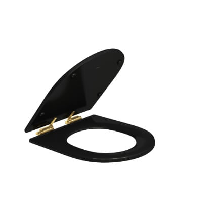 Encontraproduto.com.br - Assento de Poliéster Slow Close Carrara/Level/Lk/Nuova Ébano Gold