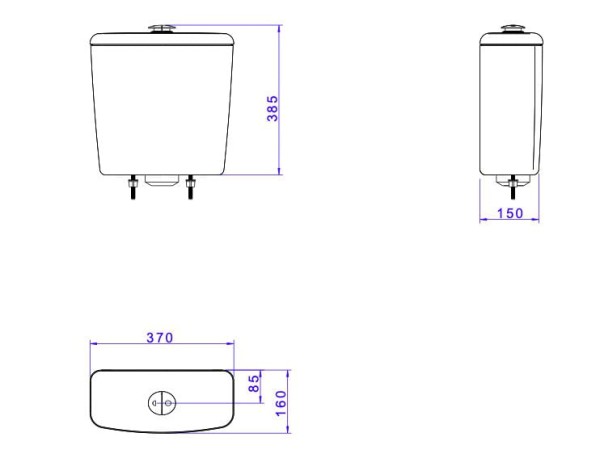 Encontraproduto.com.br - Caixa Acoplada com Acionamento Duo Izy Conforto Branco Cromado