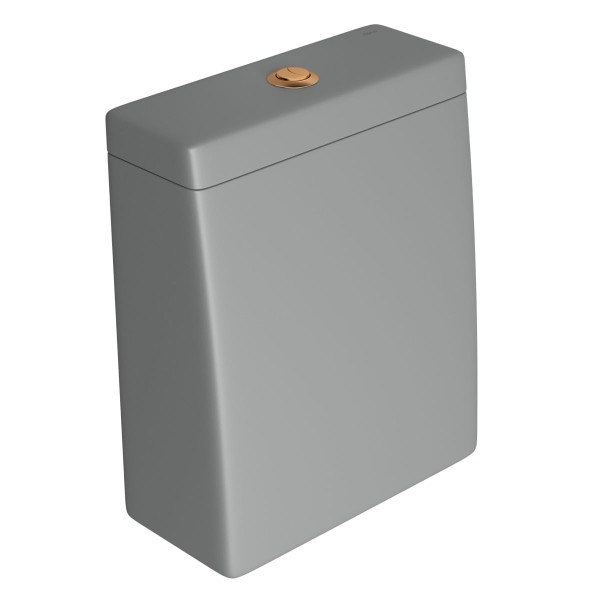 Encontraproduto.com.br - Caixa Acoplada com Acionamento Duo Lk Cinza Fosco Gold Matte