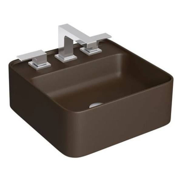 Encontraproduto.com.br - Cuba de Apoio Quadrada com Mesa Marrom Fosca - L.280.22 - Deca