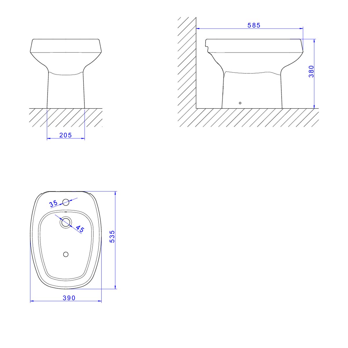 Encontraproduto.com.br - Bidê de Um Furo com Ducha Vertical Deca Monte Carlo