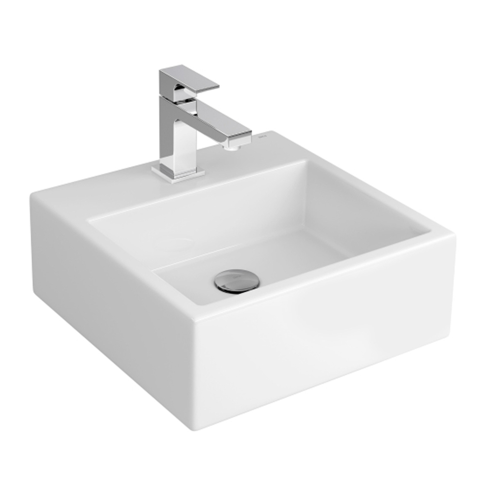 Encontraproduto.com.br - Cuba para Banheiro de Apoio Quadrada com Mesa 41x41 L.73.17 Deca