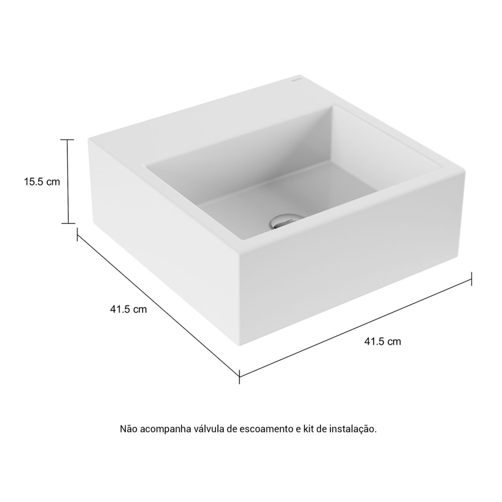 Encontraproduto.com.br - Cuba para Banheiro de Apoio Quadrada com Mesa 41x41 L.73.17 Deca