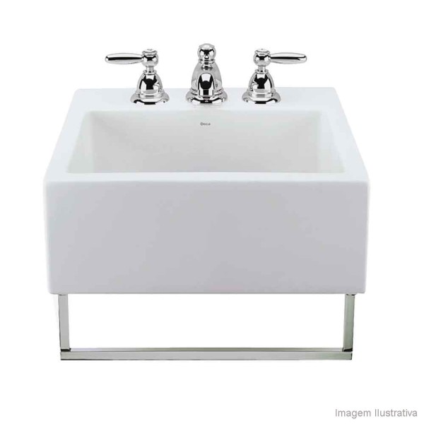 Encontraproduto.com.br - Cuba para banheiro de semi-encaixe quadrada 41x41cm L83C gelo Deca