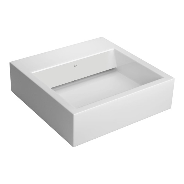 Cuba de Apoio Quadrada com Mesa e Válvula Oculta 46X46cm Branco