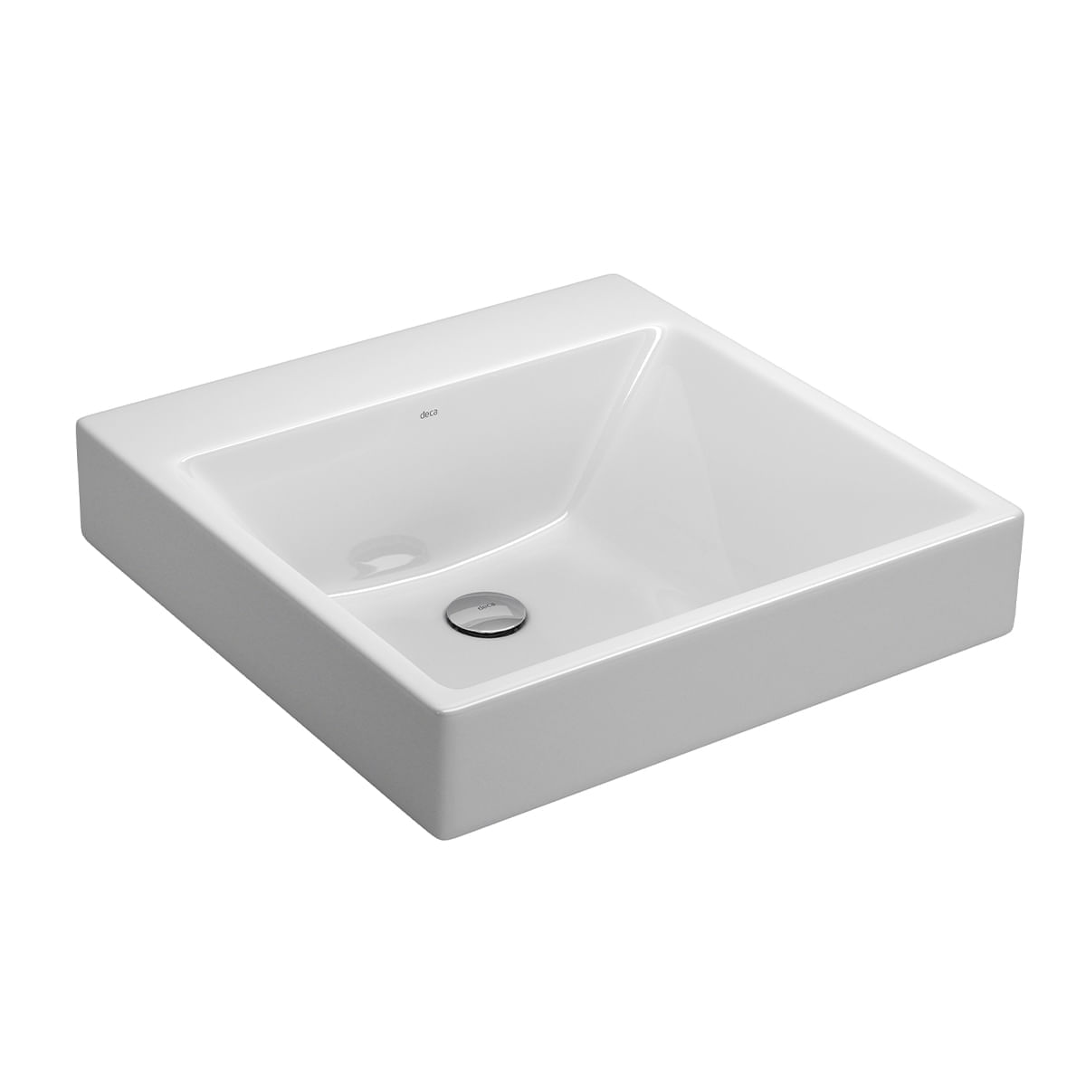 Encontraproduto.com.br - Cuba de Apoio ou Sobrepor Quadrada com Mesa 51X51cm Branco