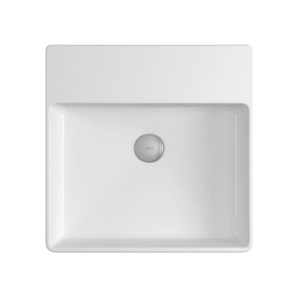 Encontraproduto.com.br - Cuba de Semiencaixe Lavatório Quadrada com Mesa 42X42cm Branco