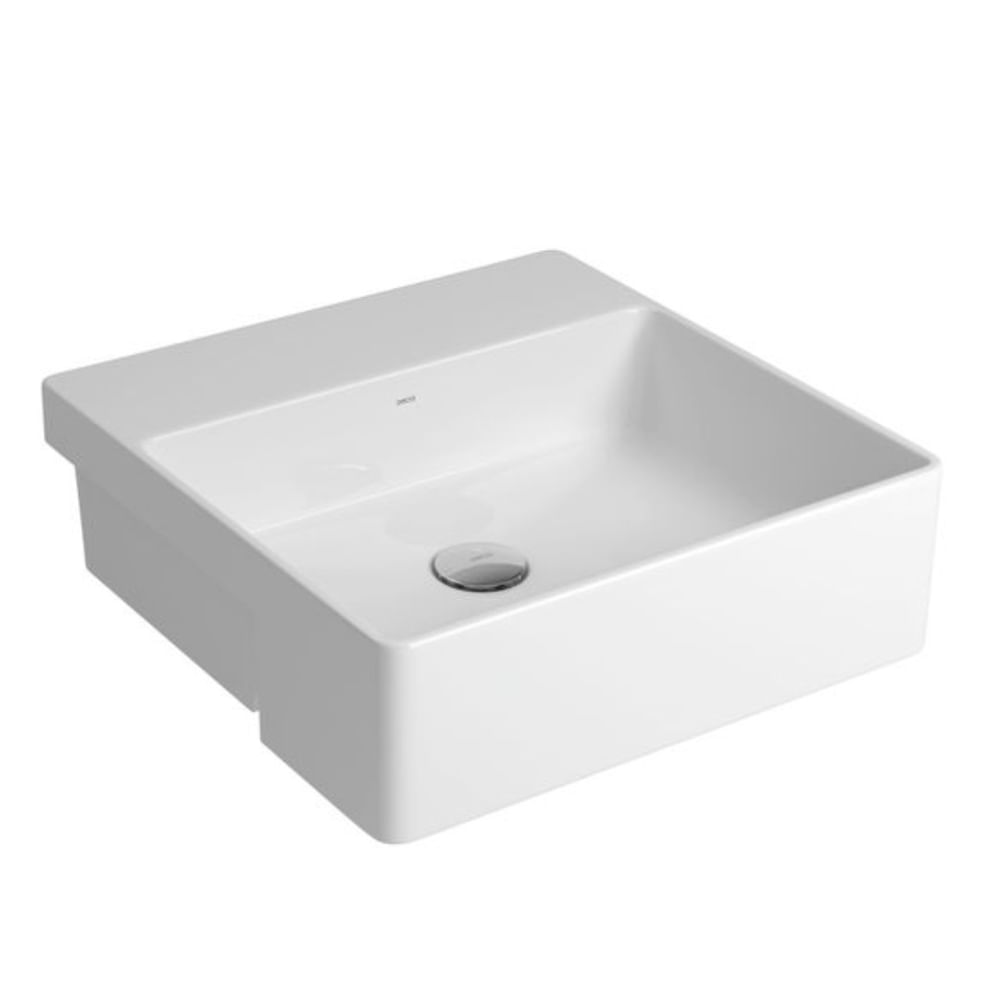 Encontraproduto.com.br - Cuba de Semiencaixe Lavatório Quadrada com Mesa 42X42cm Branco