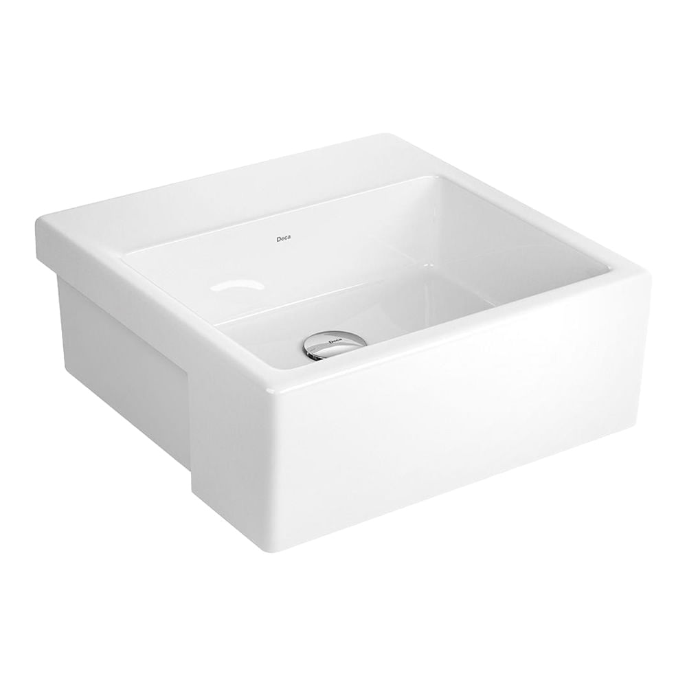 Encontraproduto.com.br - Cuba de Semiencaixe Lavatório Quadrada com Mesa 42X42cm Branco
