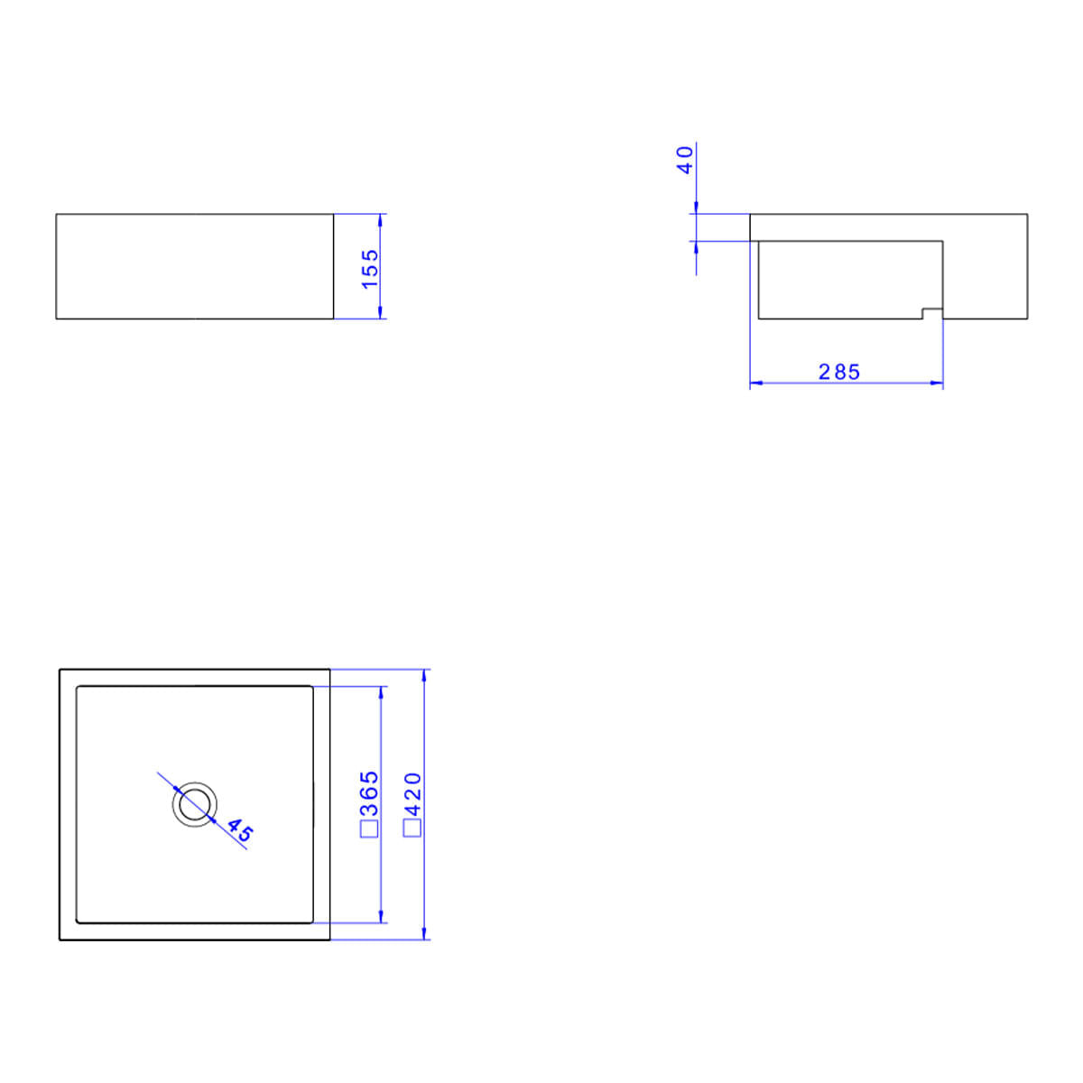 Encontraproduto.com.br - Cuba de Semiencaixe Lavatório Quadrada 42X42cm Branco