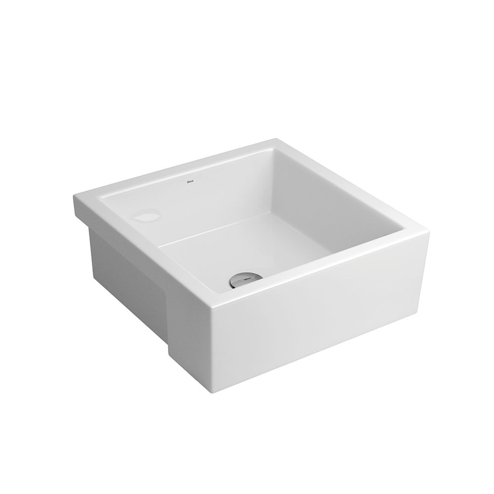 Encontraproduto.com.br - Cuba de Semiencaixe Lavatório Quadrada 42X42cm Branco
