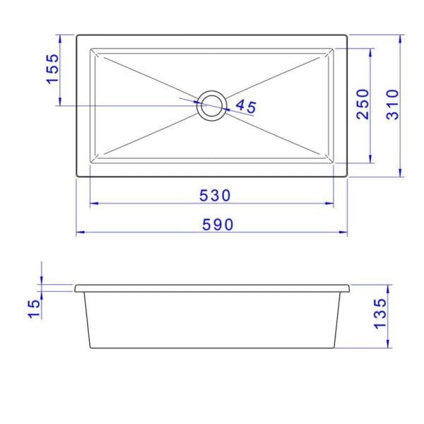 Encontraproduto.com.br - Cuba de Embutir Deca Retangular