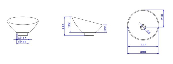 Encontraproduto.com.br - Cuba de Apoio Lavatório Meia Lua 39X39cm Branco