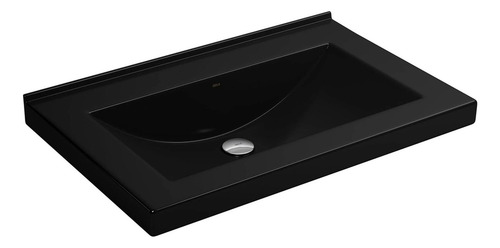Encontraproduto.com.br - Cuba de Apoio ou Sobrepor Lavatório Concava com Mesa 70X45,5cm Ébano