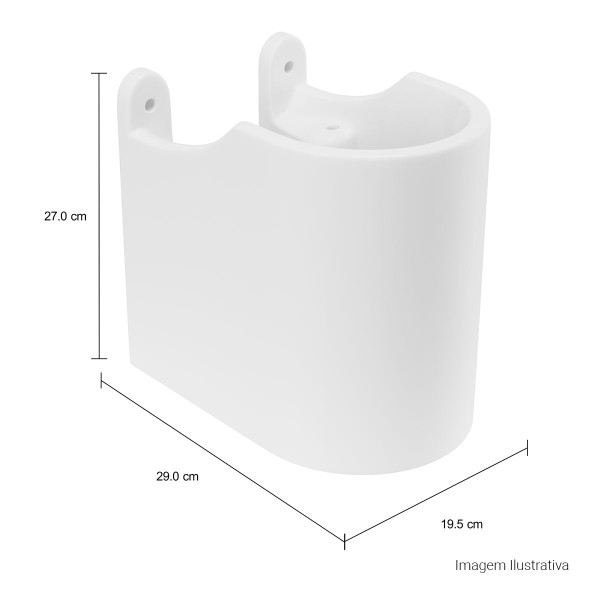 Encontraproduto.com.br - Coluna para Lavatório Suspenso Spot 21X29cm Branco