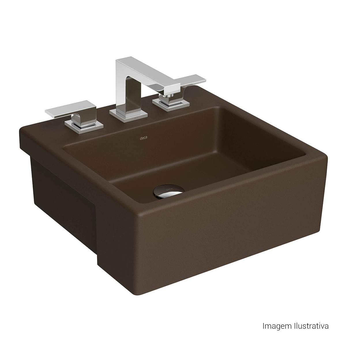 Cuba de Semi Encaixe com Mesa Quadrada Deca Linha L