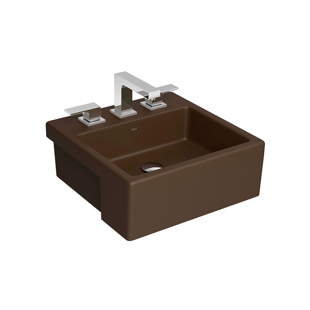 Encontraproduto.com.br - Cuba de Semi Encaixe com Mesa Quadrada Deca Linha L