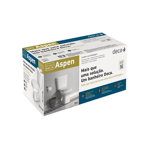 Encontraproduto.com.br - Kit Bacia com Caixa Acoplada 3/6L e Assento + Acessórios para Instalação Aspen Branco - DECA