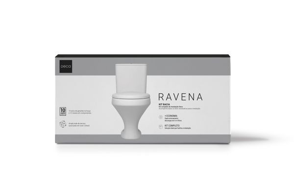 Encontraproduto.com.br - Kit Completo Bacia com Caixa Acoplada Ravena Branco Deca