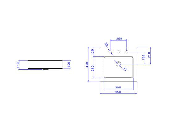 Encontraproduto.com.br - Cuba de Apoio Deca com Mesa Quadrada 430mm