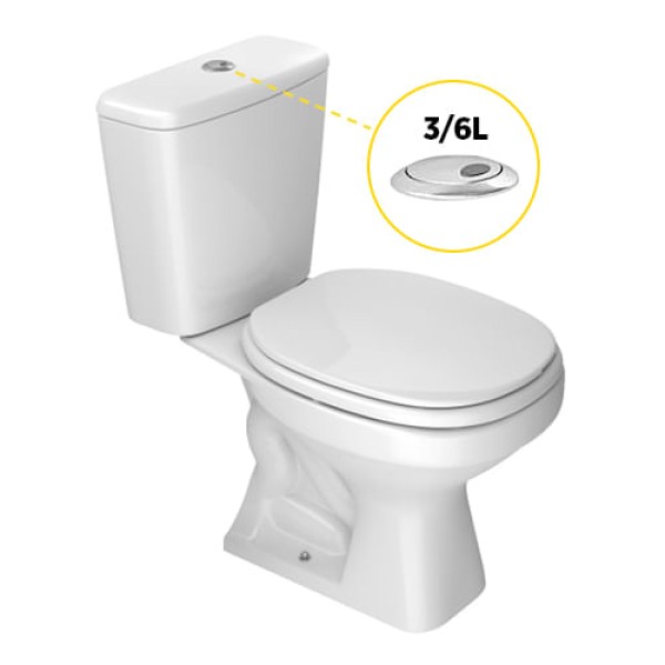Encontraproduto.com.br - Vaso Sanitário com Caixa Acoplada Deca Aspen com Acessórios de Instalação Acionamento Duplo Branco 3/6 Litros