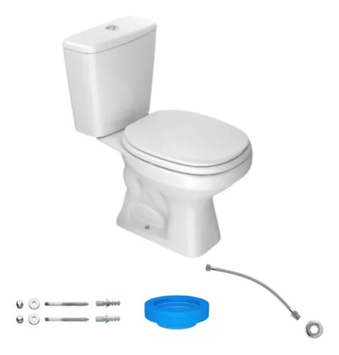 Encontraproduto.com.br - Vaso Sanitário com Caixa Acoplada Deca Aspen com Acessórios de Instalação Acionamento Duplo Branco 3/6 Litros