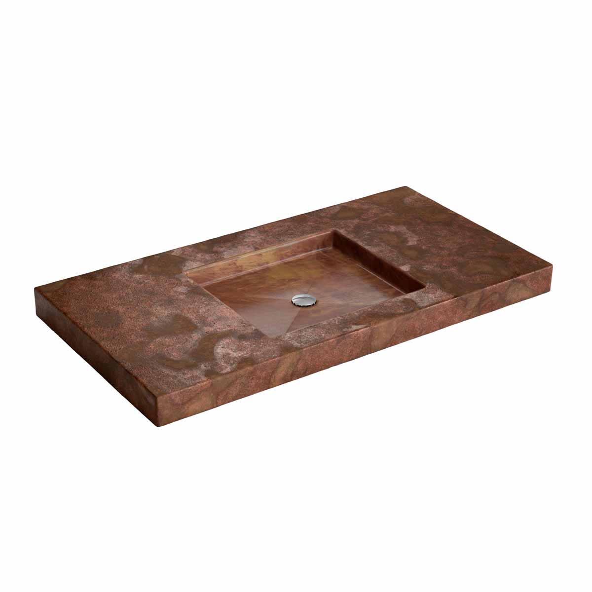 Encontraproduto.com.br - Cuba de Apoio Lavatório Retangular 58X112cm Ferrugem