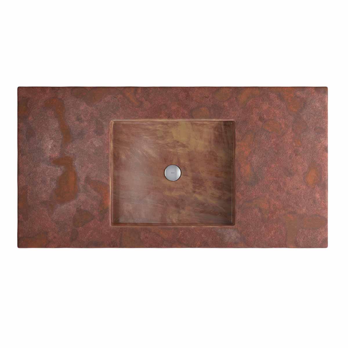 Encontraproduto.com.br - Cuba de Apoio Lavatório Retangular 58X112cm Ferrugem