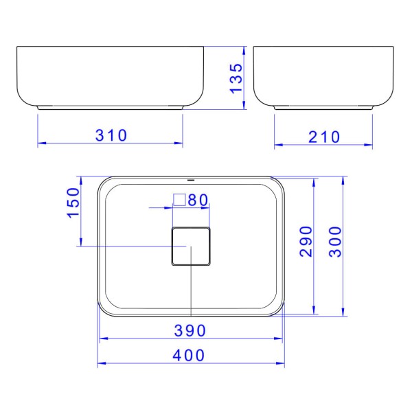 Encontraproduto.com.br - Cuba de apoio retanqular 40x30 l.13040.17 branco Deca