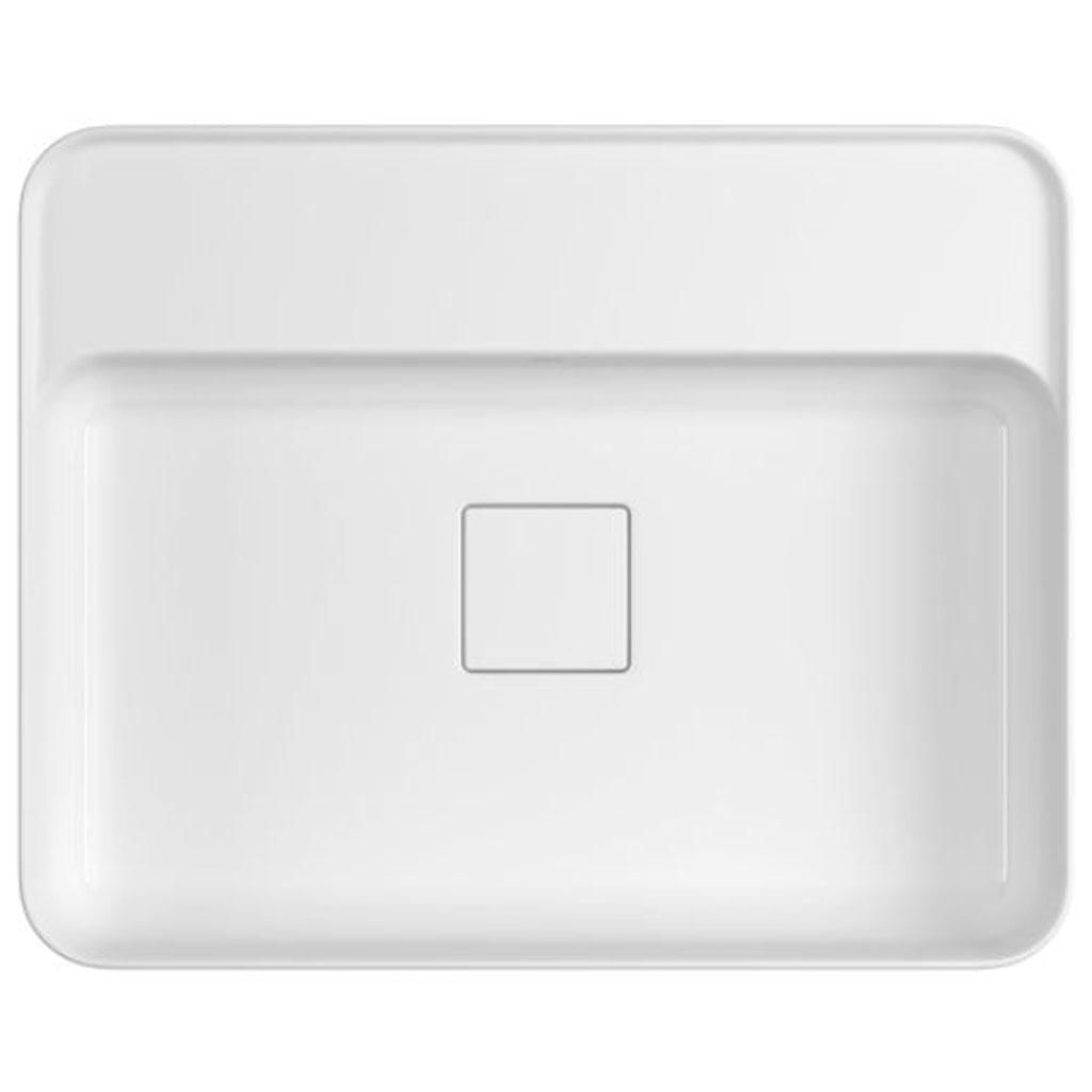 Encontraproduto.com.br - Cuba para Banheiro de Apoio Retangular com Mesa Slim 50cm Branco Gelo Deca