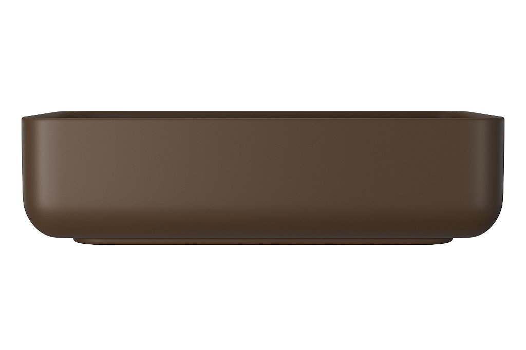 Encontraproduto.com.br - Cuba de Apoio Lavatório Retangular Smart Block 50X29,5cm Marrom