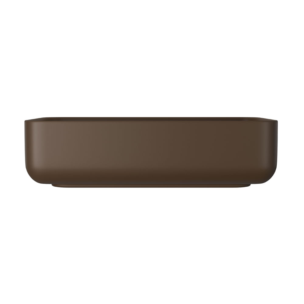Encontraproduto.com.br - Cuba de Apoio Lavatório Retangular Smart Block 50X29,5cm Marrom