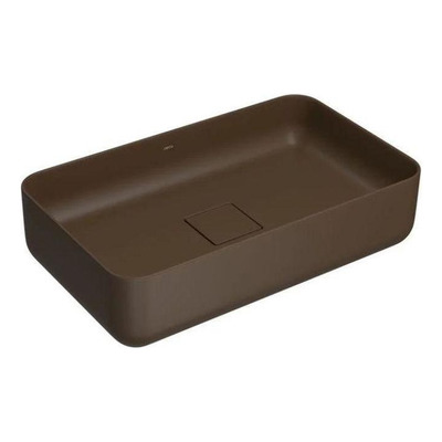 Encontraproduto.com.br - Cuba de Apoio Lavatório Retangular Smart Block 50X29,5cm Marrom