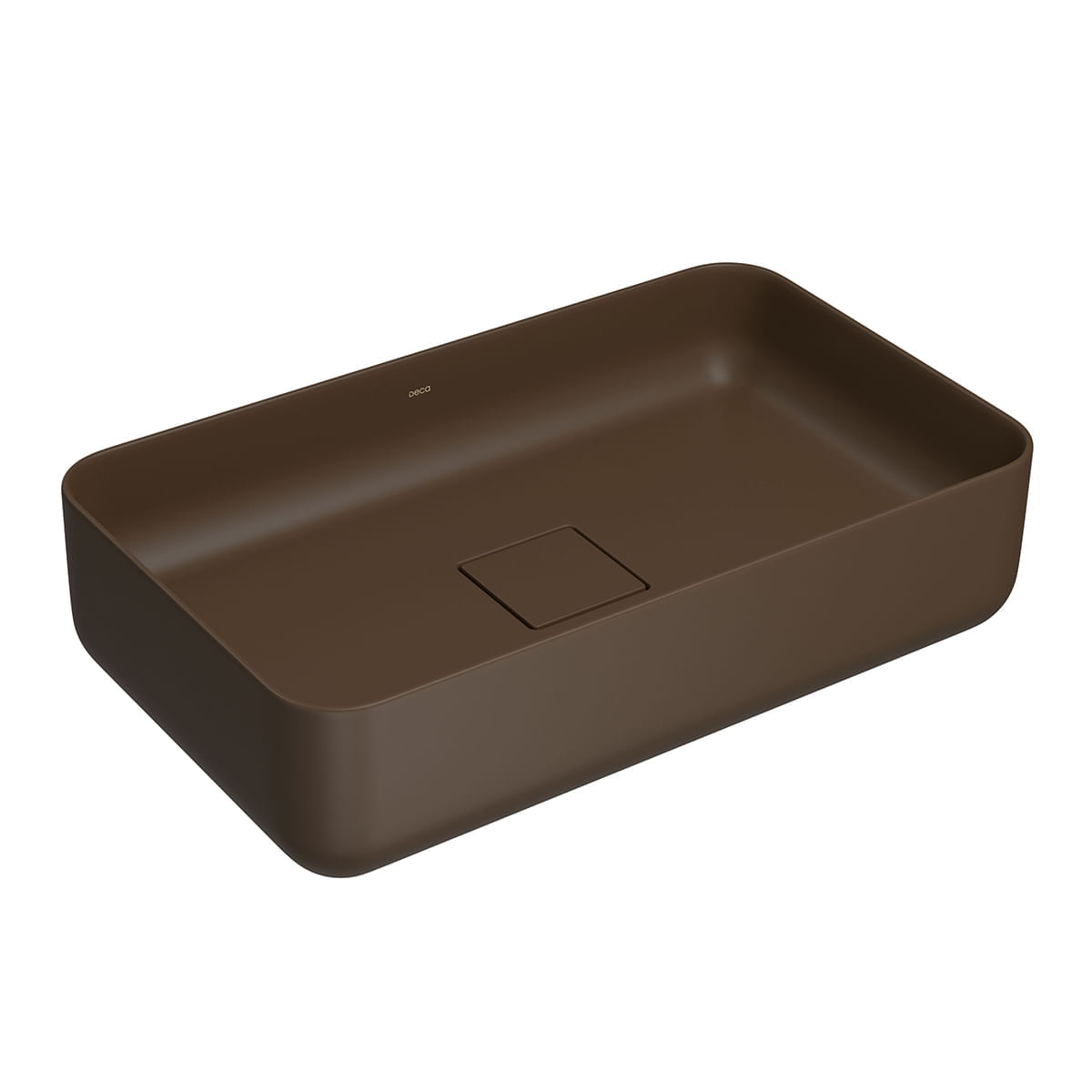 Encontraproduto.com.br - Cuba de Apoio Lavatório Retangular Smart Block 50X29,5cm Marrom