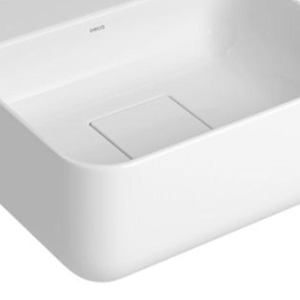 Encontraproduto.com.br - Cuba Deca L.11030.m.17 Slim Apoio Branco Quadrada Com Mesa 30cm