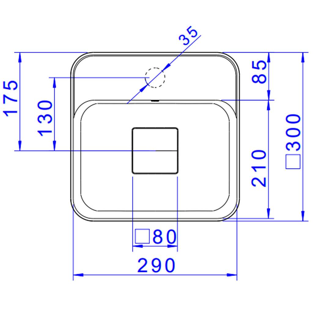 Encontraproduto.com.br - Cuba Deca L.11030.m.17 Slim Apoio Branco Quadrada Com Mesa 30cm