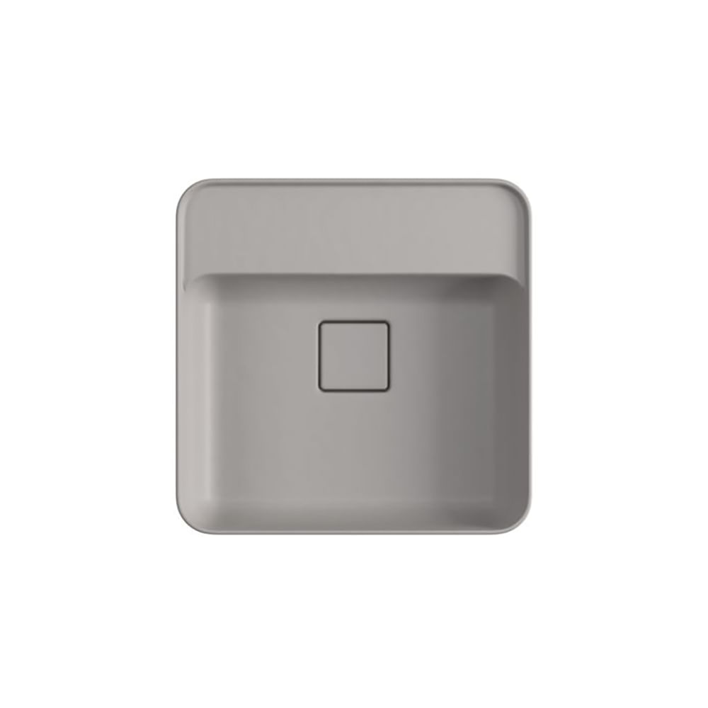 Encontraproduto.com.br - Cuba de Semiencaixe Quadrada com Mesa 40X40cm Cinza Antracite