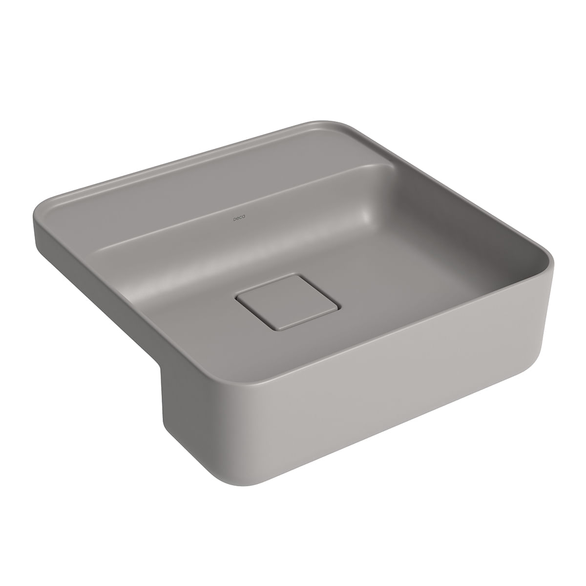 Encontraproduto.com.br - Cuba de Semiencaixe Quadrada com Mesa 40X40cm Cinza Antracite