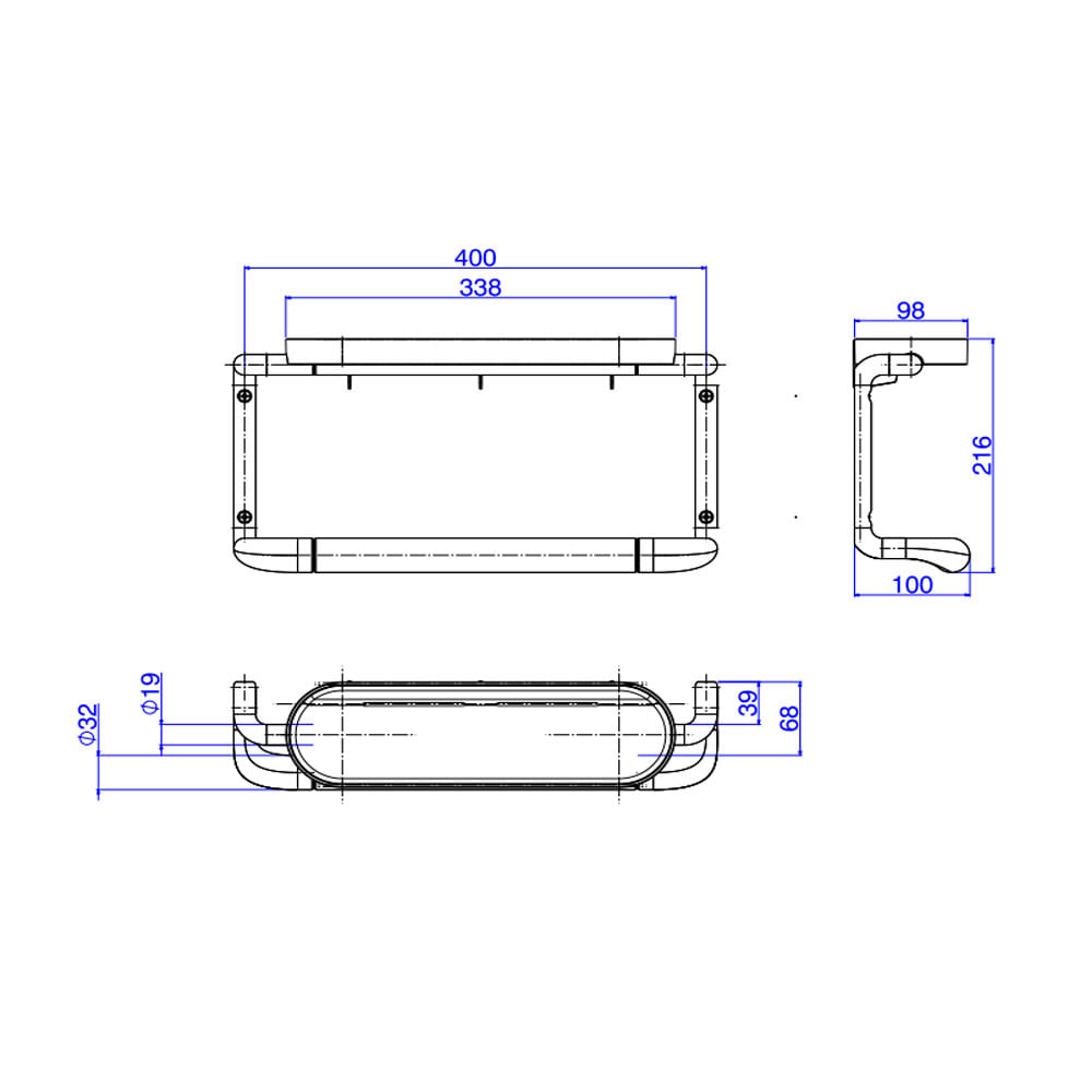 Encontraproduto.com.br - Barra de Apoio com Porta Objetos 2046.C.040 - Deca