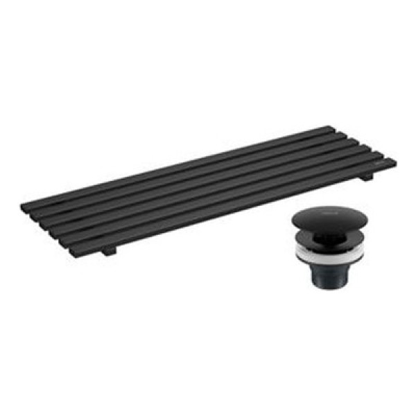 Kit Complementar 2013 Bl Mt Com Grelha E Valvula Para Cuba  L1044/l131 Black Matte - Deca